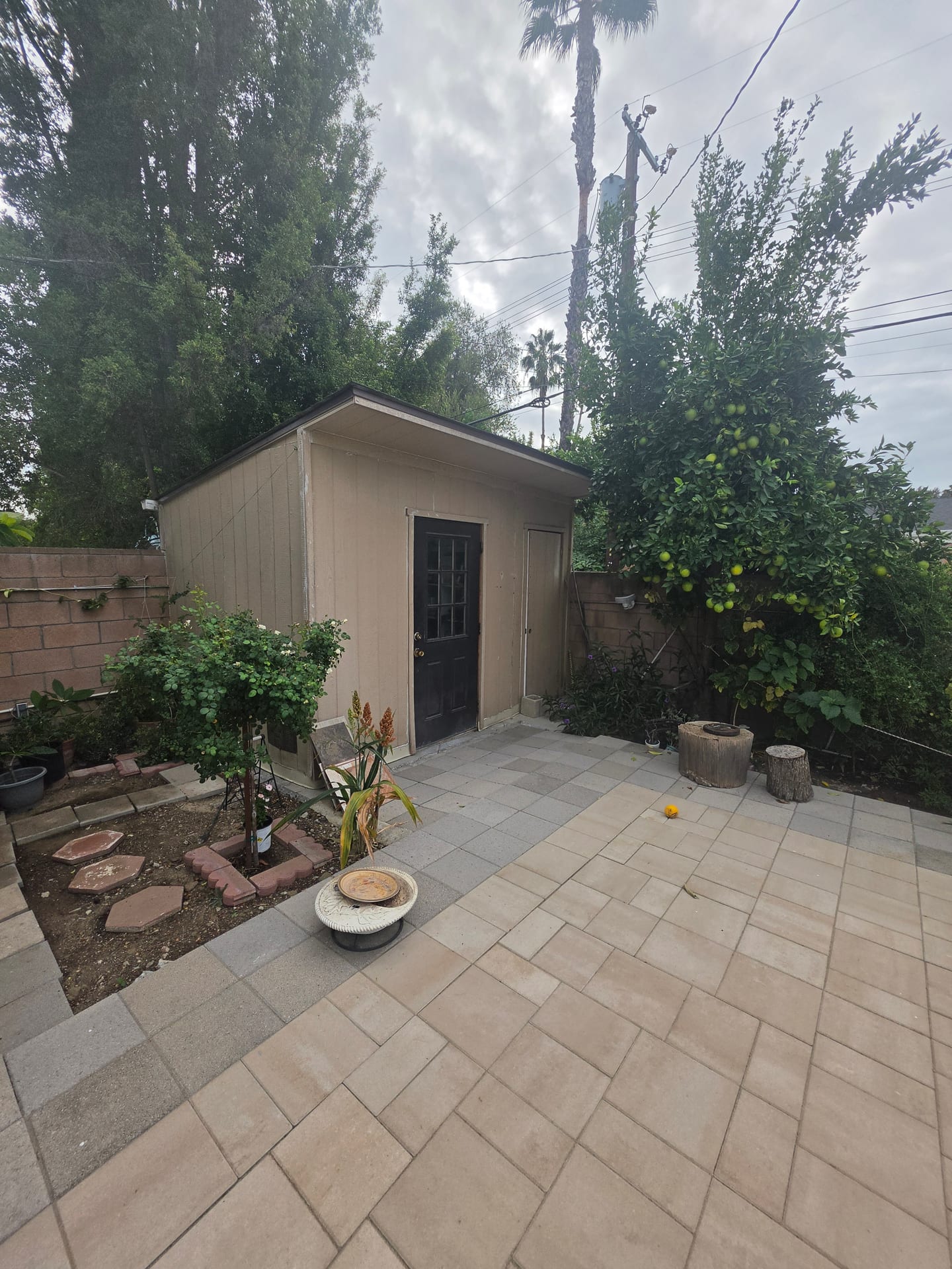 Vacant Care-Ready Property for Lease in Woodland Hills, CA — storage shed